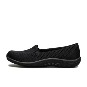 Skechers Women's Reggae Fest-Willows Loafer Flat, Black, 8 Wide