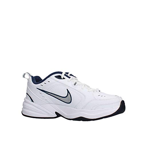 Nike Men's Air Monarch IV Cross Trainer, White/Metallic Silver/Midnight Navy, 12.0 Regular US