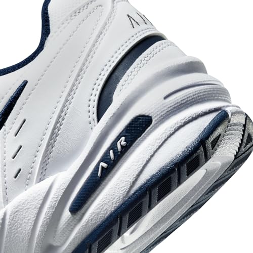 Nike Men's NIKE AIR MONARCH IV (4E) RUNNING SHOES -11.5; White / Metallic Silver-Midnight Navy