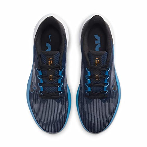 Nike Mens Air Winflo 9 Running Shoe, Obsidian/Dk Marina Blue-Black, 9.5 M US