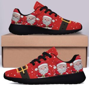 Christmas Santa Claus Shoes Womens Fashion Casual Shoes Mens Breathable Trail Running Sneakers for Girl Boy Black Size 13