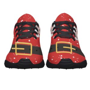 Christmas Santa Claus Shoes Womens Fashion Casual Shoes Mens Breathable Trail Running Sneakers for Girl Boy Black Size 13