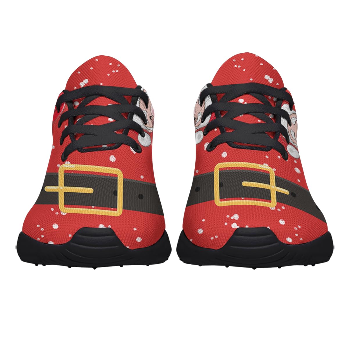 Christmas Santa Claus Shoes Womens Fashion Casual Shoes Mens Breathable Trail Running Sneakers for Girl Boy Black Size 13