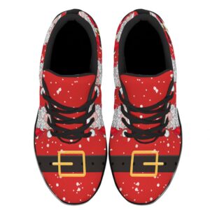 Christmas Santa Claus Shoes Womens Fashion Casual Shoes Mens Breathable Trail Running Sneakers for Girl Boy Black Size 13