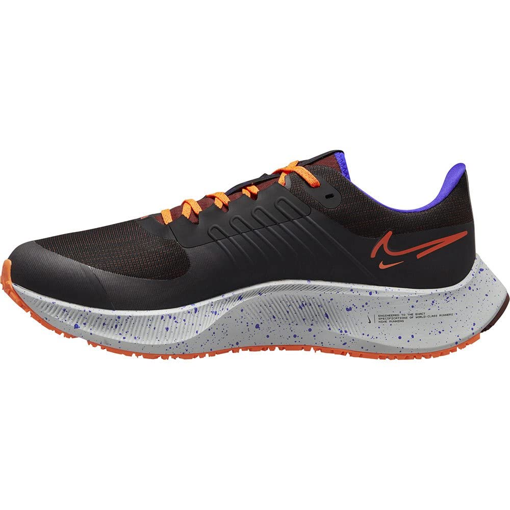 Nike Air Zoom Pegasus 38 Shield Mens Running Trainers DC4073 Sneakers Shoes (UK 8.5 US 9.5 EU 43, Black Orange 003)