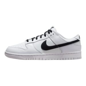 nike men's dunk low retro shoe, white/black-summit white, 10