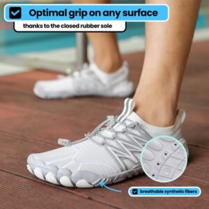 NAMINA Barefoot Shoes Air Shoes Women and Men, Minimalist Cross Training Shoes (White,Women 9-9.5/ Men 7.5)