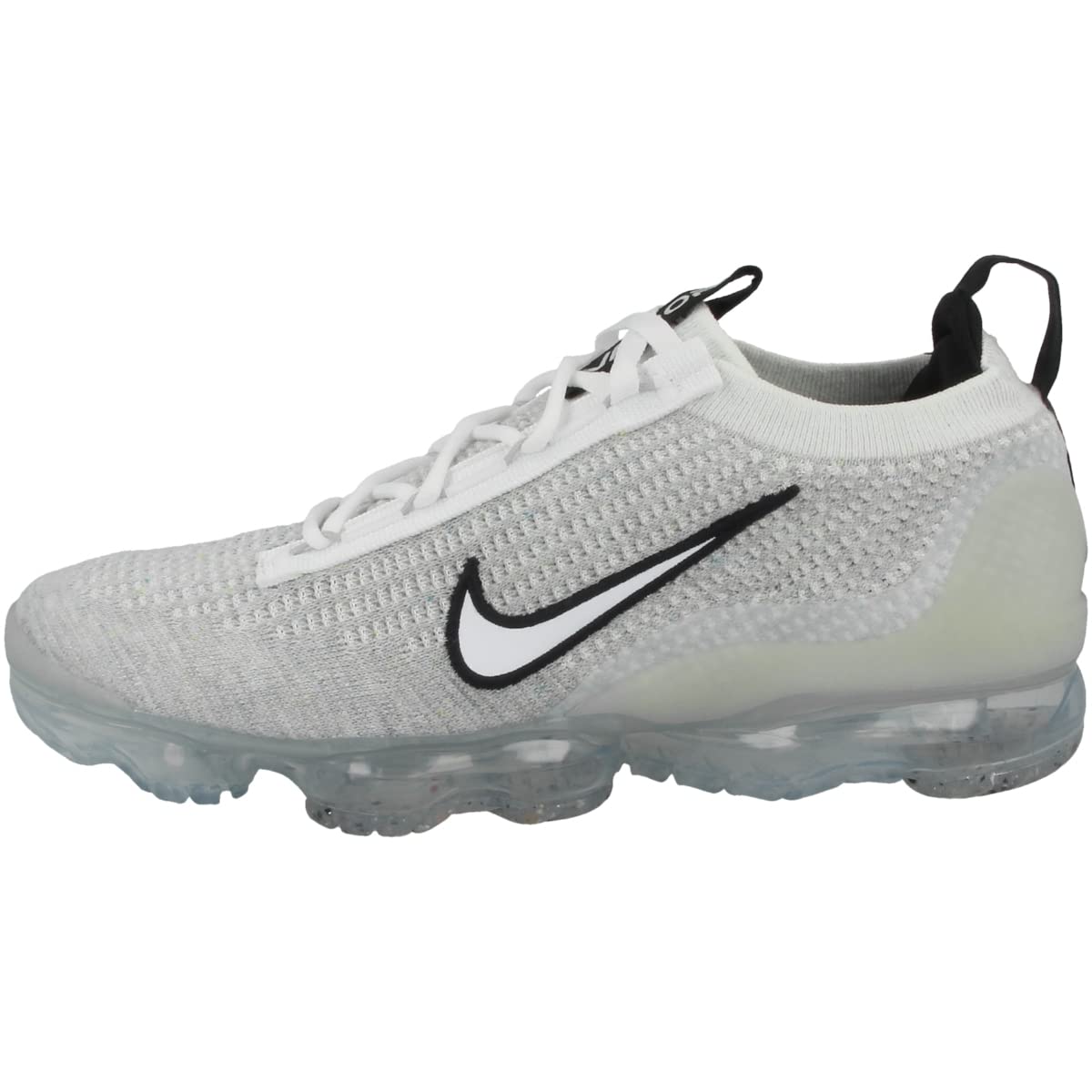 Nike Mens Air Vapormax 2021 FK White/White/Black/Metallic Silver 10 D - Medium