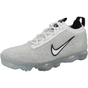 Nike Mens Air Vapormax 2021 FK White/White/Black/Metallic Silver 10 D - Medium