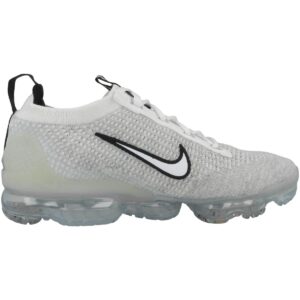 Nike Mens Air Vapormax 2021 FK White/White/Black/Metallic Silver 10 D - Medium