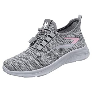 slip on sneakers women men,mesh breathable low top running shoes adjustable elastic tennis shoes lightweight wide fitting sports sneakers anti slip soft sole athletic shoes jogging walking shoes