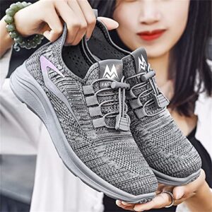 Slip on Sneakers Women Men,Mesh Breathable Low Top Running Shoes Adjustable Elastic Tennis Shoes Lightweight Wide Fitting Sports Sneakers Anti Slip Soft Sole Athletic Shoes Jogging Walking Shoes