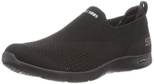 skechers women's arch fit refine-don't go sneaker, black/black, 8