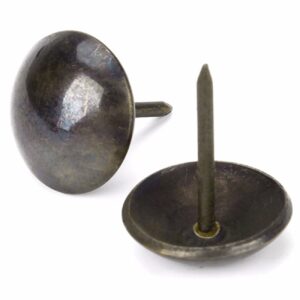 Ogrmar 50PCS Round Large-Headed Nail/Antique Upholstery Nails/Furniture Tacks 1" Diameter Antique Brass (1" x 1")