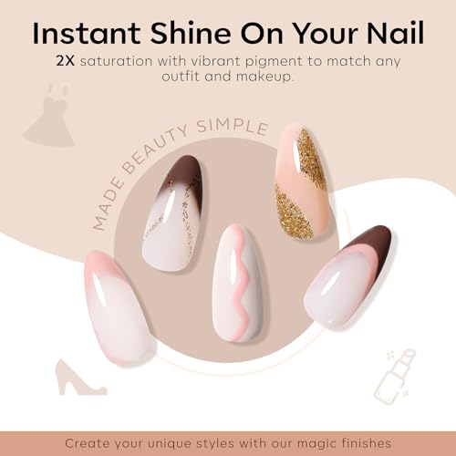 modelones Gel Nail Polish Set- 6 Colors Nude Gel Polish All Seasons Skin Tones Pink Neutral Brown Gel Polish Kit, Soak Off LED Gel Nail Kit Manicure DIY Home