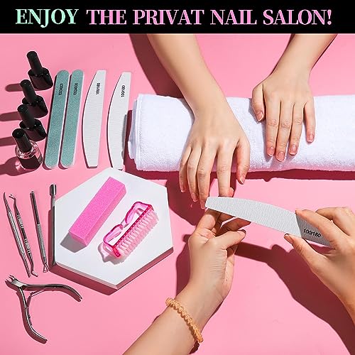 FANDAMEI Nail Care Tool Kit, Nail Files 100/180, Nail Buffer Block, Cuticle Nippers, Cuticle Trimmer, Cuticle Pusher, Nail Lifter for Ingrown Toenails, Nail Tools, Nail Kit, Pedicure & Manicure Tools