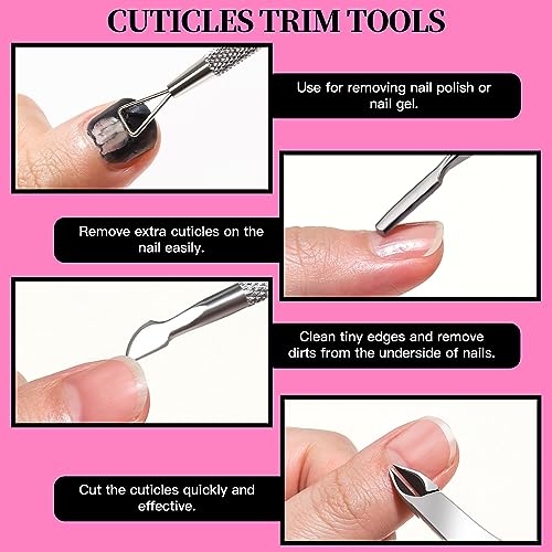 FANDAMEI Nail Care Tool Kit, Nail Files 100/180, Nail Buffer Block, Cuticle Nippers, Cuticle Trimmer, Cuticle Pusher, Nail Lifter for Ingrown Toenails, Nail Tools, Nail Kit, Pedicure & Manicure Tools