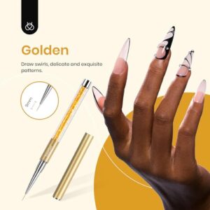 Beetles Gel Polish Nail Art Liner Brushes 5Pcs Painting Art Design Pen Set Diamond Application Rhinestone Handle Dotting Drawing Sizes 5 7 9 11 20mm Nail Art Design Gift for Women