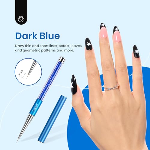 Beetles Gel Polish Nail Art Liner Brushes 5Pcs Painting Art Design Pen Set Diamond Application Rhinestone Handle Dotting Drawing Sizes 5 7 9 11 20mm Nail Art Design Gift for Women