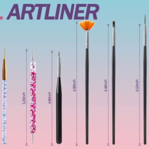 Artdone 31pcs Nail Art Brushes,Nail Art Tool Set,Nail Dotting Tools,Nail Dust Brush,Striping Nail Art Brushes for Long Lines,Nail Drawing Pen For Nail Design.