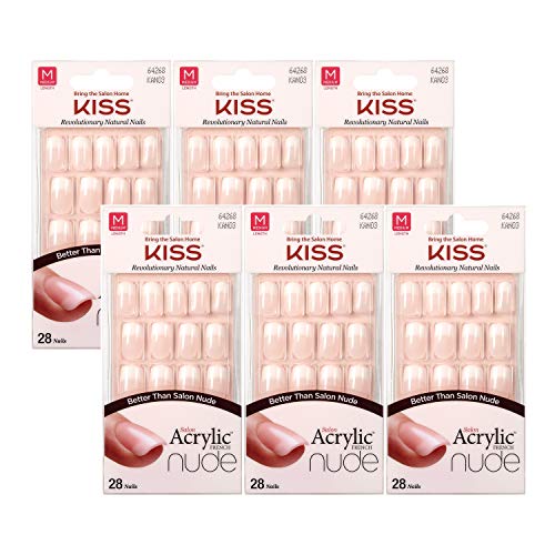 KISS Salon Acrylic Nude 28 Nails (6 PACK, KAN03)