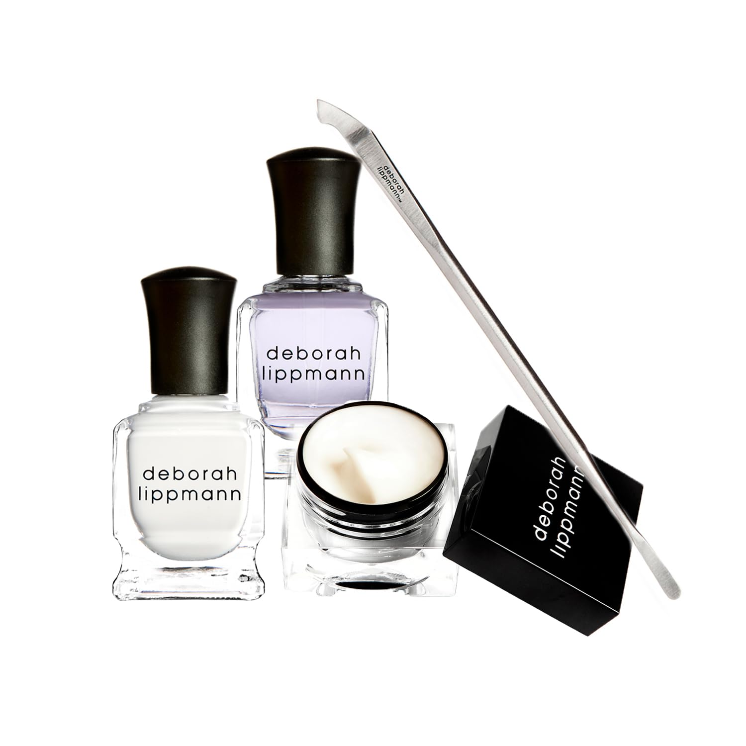 Deborah Lippmann Cuticle Lab | Cuticle Oil, Remover and Pusher with Repair Cream | No Soaking, No Peeling, No Nipping | 4-Piece Set