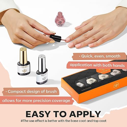 modelones Nail Polish Set 6 Colors Pink Skin Tones Brown Manicure DIY Nail Art Salon Gift for Women Girl