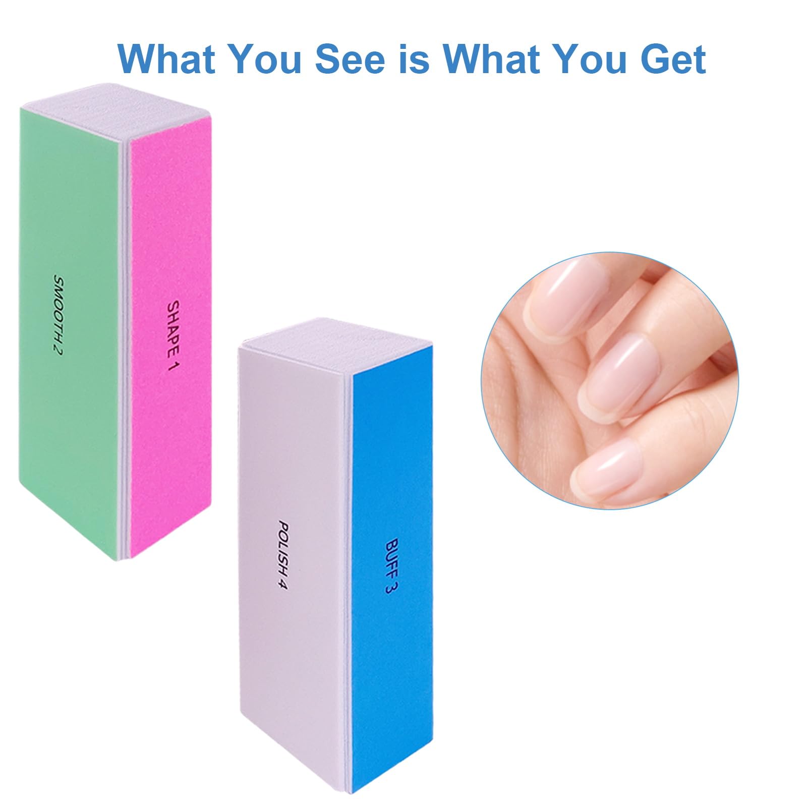 4 Way Nail Buffer Block (6 pcs), Nail Shine Buffers Blocks Files for Natural and Acrylic Nails Smoother Buffing Block Polisher Fingernail File Buffer 120/240/600/3000 Grit for Buffing Shinning