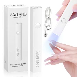 saviland u v light for nails: handheld gel x lamp for gel nails flash cure lamp for gel nails led nail lamp portable mini nail dryer gel polish nail glue gel usb flashlight home diy manicure nail art