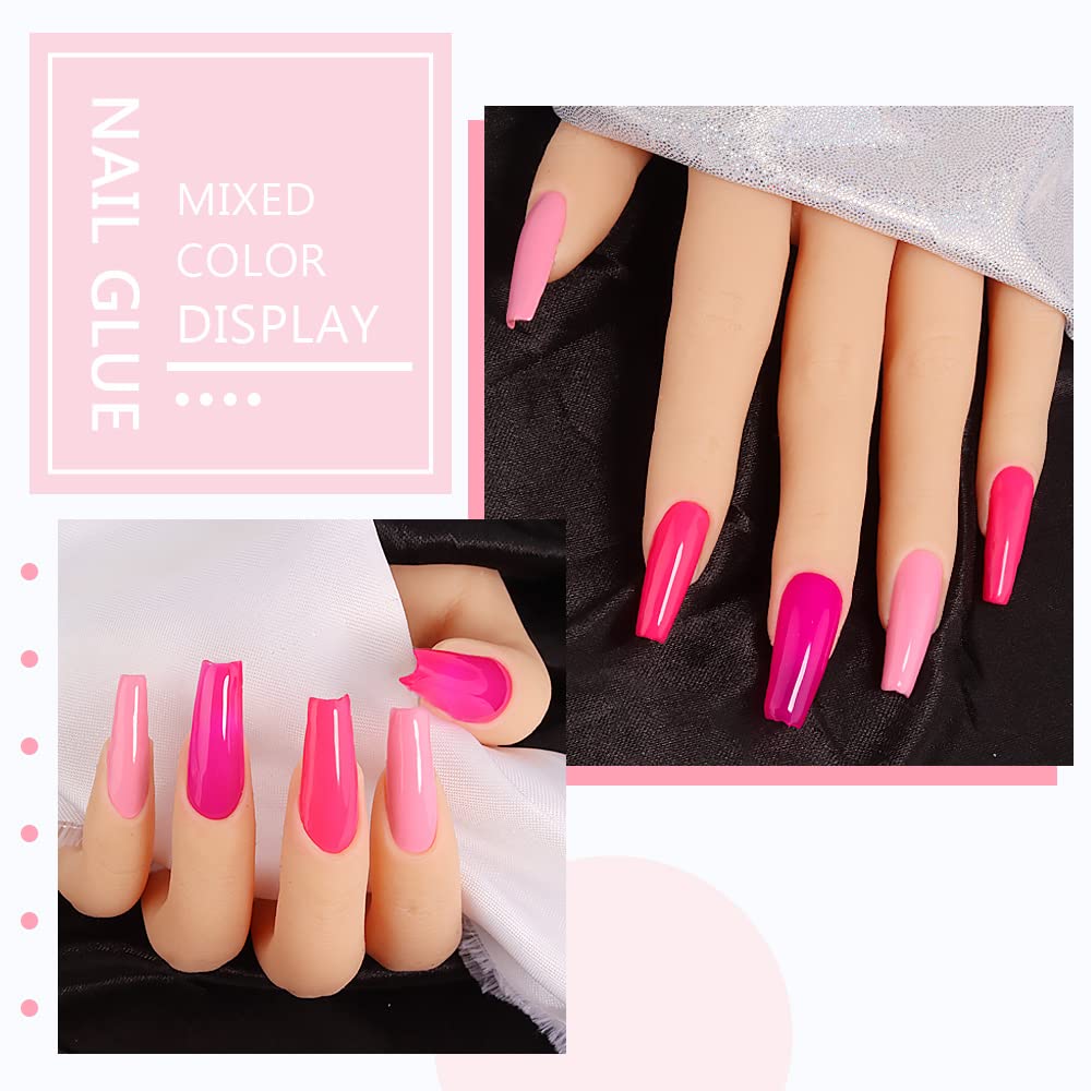 BINGBRUSH 3 Pcs Gel Nail Polish Kit, 10ML Pink Gel Polish Nail Lacquer Long Lasting High Shine Soak Off Gel Polish Set LED Nail Art Manicure Salon DIY Gel Nail Design Decoration at Home