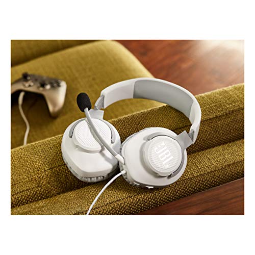 JBL Quantum 100 - Wired Over-Ear Gaming Headphones - White, Large