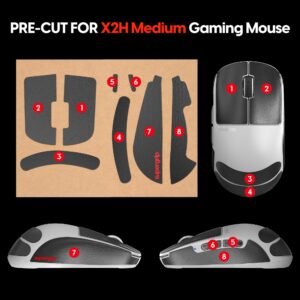 Pulsar Gaming Gears SUPERGRIP Griptape Set for X2H Medium Sweat Absorbing High Performance Anti Slip 3M Adhesive no Residue Mouse Grip Tape Ultra-Thin 0.5mm (0.02in)