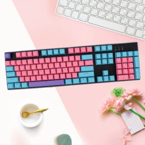 Ussixchare Keycaps 60 Percent 104 Backlit PBT Key Cap Set for 60% Gaming Keyboard Gateron Kailh MX Switches(Ahri)