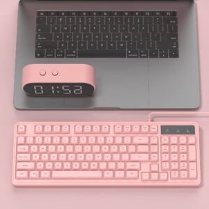 Pink Gaming Keyboard and Mouse Combo,MageGee GK980 Wired Backlit Keyboard and Pink Gaming Mouse Combo,PC Keyboard and Adjustable DPI Mouse for PC/loptop/MAC(Pink)