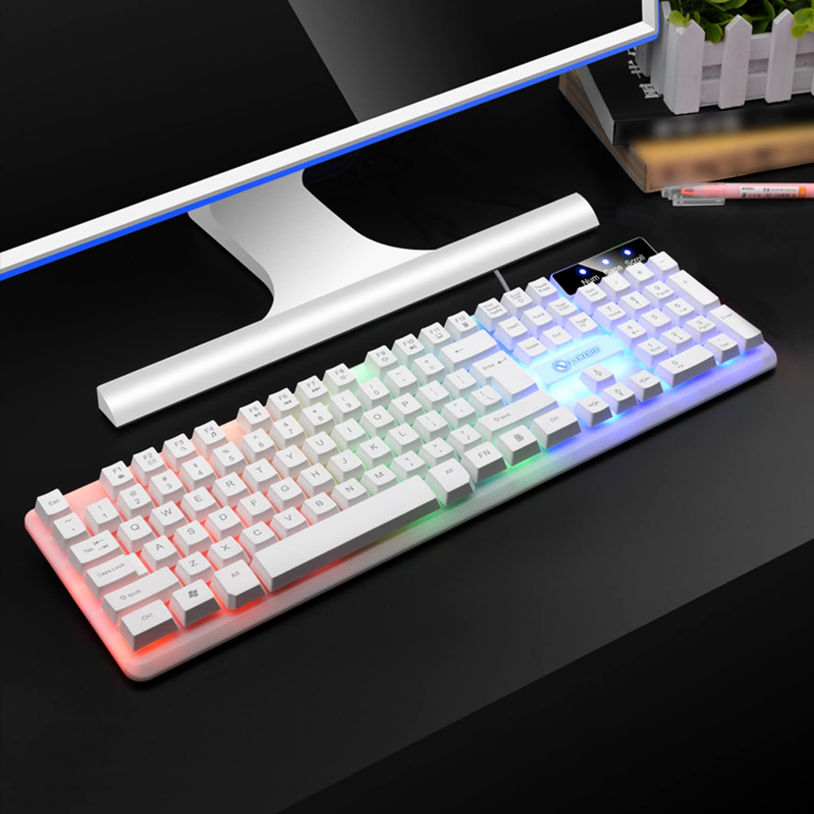 104 Key Gaming Keyboard and Mouse Light Up Keyboard Mechanical Keyboard Hand Feeling RGB Backlit Keyboard Gaming Accessories Portable Computer Keyboards Cool Stuff Birthday Gifts for Men Women