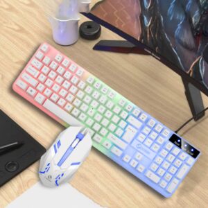 104 Key Gaming Keyboard and Mouse Light Up Keyboard Mechanical Keyboard Hand Feeling RGB Backlit Keyboard Gaming Accessories Portable Computer Keyboards Cool Stuff Birthday Gifts for Men Women