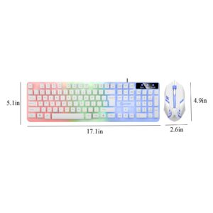 104 Key Gaming Keyboard and Mouse Light Up Keyboard Mechanical Keyboard Hand Feeling RGB Backlit Keyboard Gaming Accessories Portable Computer Keyboards Cool Stuff Birthday Gifts for Men Women