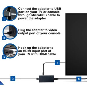 LEVELHIKE HDMI Cable for PlayStation 2 & PlayStation 1 Console (PS2 & PS1), PS1/PS2 to HDMI Adapter with True RGB Signal Output (100% Improved Video Quality), HD Converter with 4:3/16:9 Switch