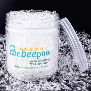 clear mini elastic rubber hair bands，bebeepoo 2500pcs soft elastics ties bands 2mm in width and 30mm in length - strong - reuseable