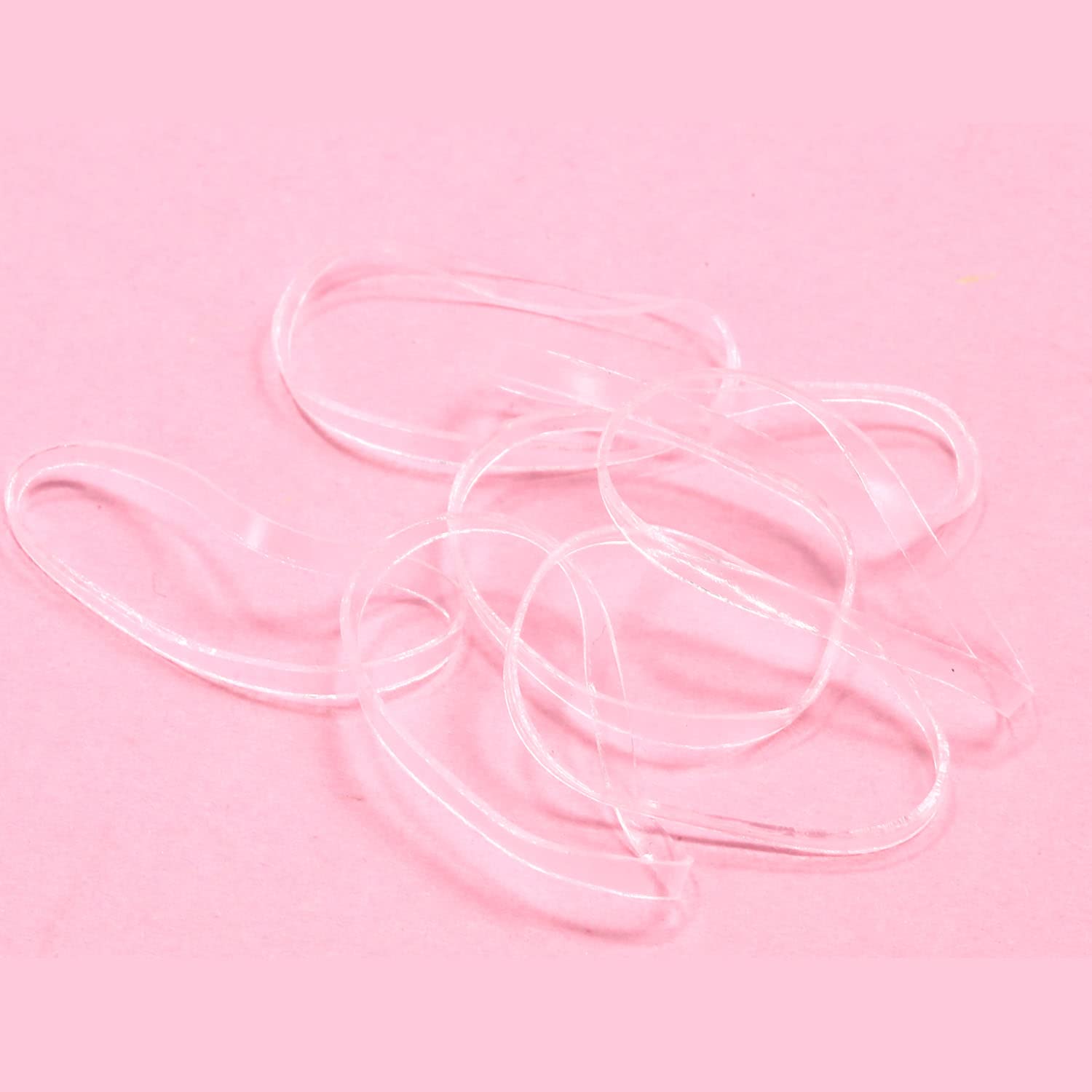 Clear Mini Elastic Rubber Hair Bands，BEBEEPOO 2500pcs Soft Elastics Ties Bands 2mm in Width and 30mm in Length - STRONG - REUSEABLE