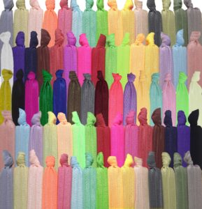 79style 100pcs no crease hair ties for women fabric hair ties cloth ribbon hair scrunchies knotted ponytail holders. yoga twist flat hair bands bulk elastic hair ties bracelet grils (mutil-20colors)