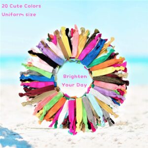 79STYLE 100Pcs No Crease Hair Ties For Women Fabric Hair Ties Cloth Ribbon Hair Scrunchies Knotted Ponytail Holders. Yoga Twist Flat Hair Bands Bulk Elastic Hair Ties Bracelet Grils (Mutil-20Colors)