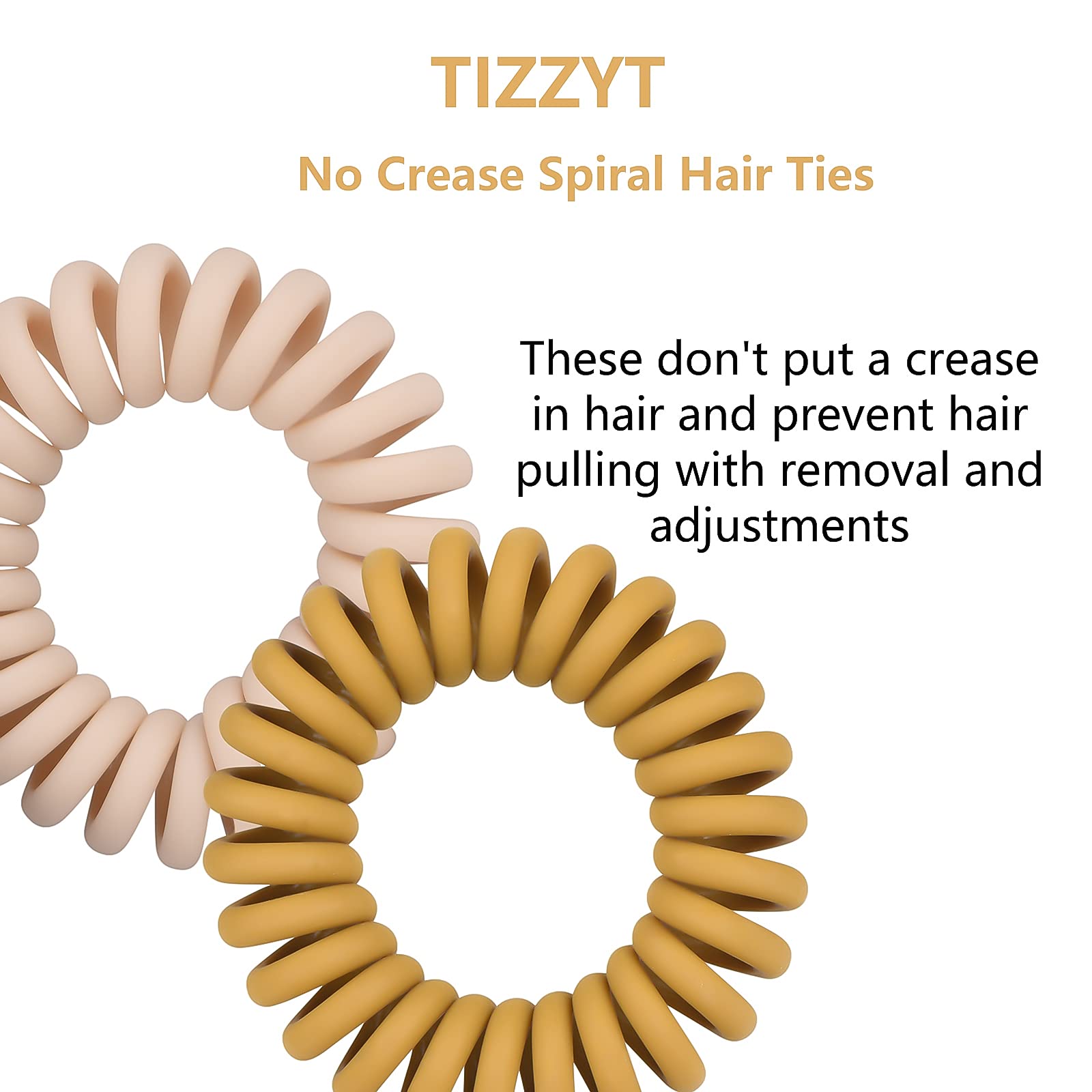 TIZZYT Hair Ties, 18 Pack Women Elastic Hair Ties, No Crease Spiral Hair Ties,Ponytail Hair Band Without Crease, Strong Stretching Force, Suitable For Women And Children With Thick Or Thinning Hair