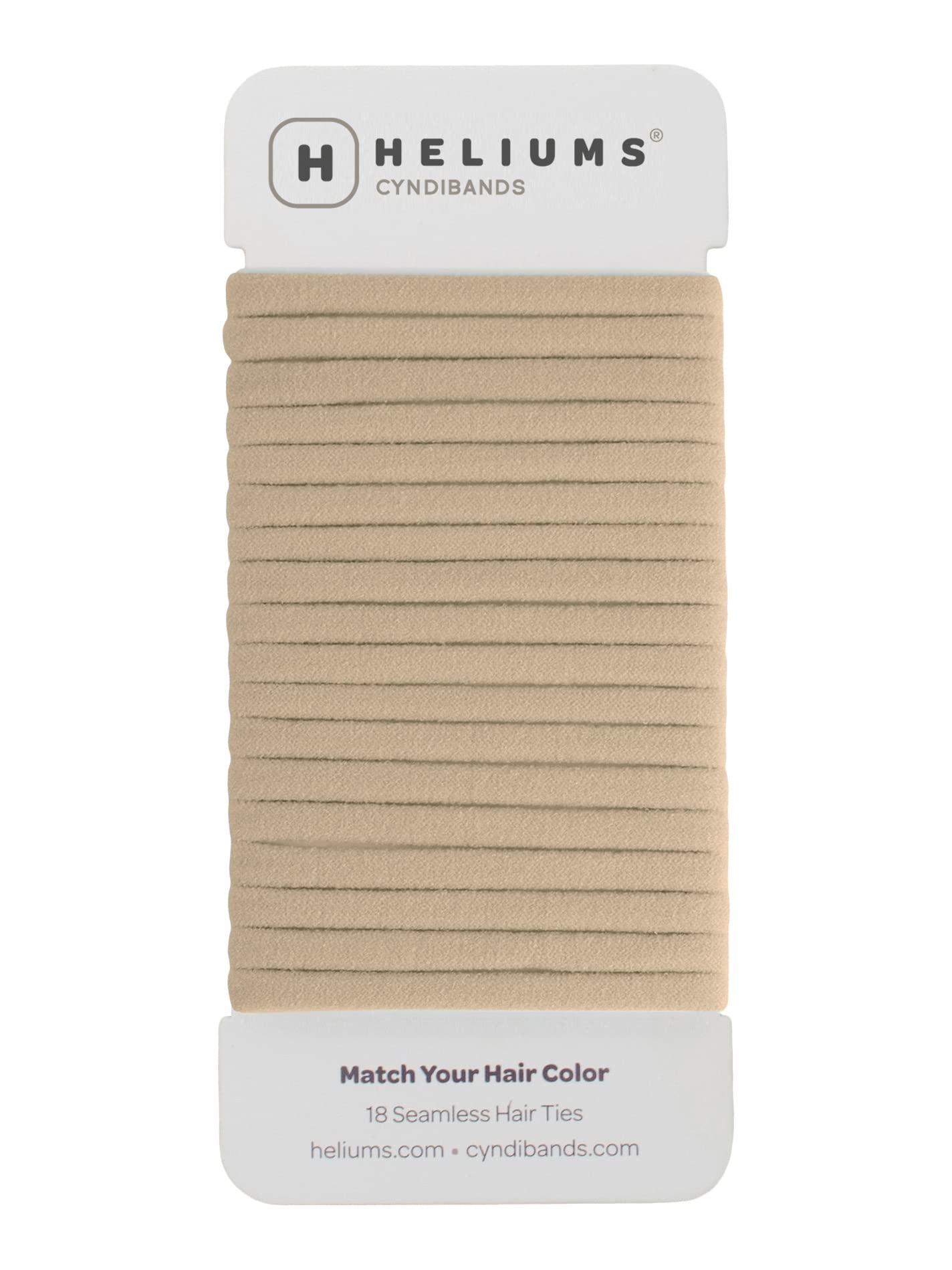 Heliums Seamless Hair Ties - Sandy Blonde - Skinny 6mm No Damage Ponytail Holders, 1.75 Inch, Medium Hold for Thin to Normal Hair - 18 Pack