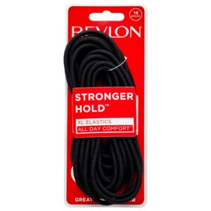 revlon extra long black hair elastics, 16 count