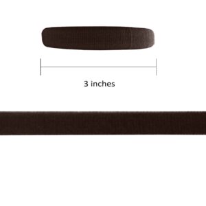 Styla Hair Pack of 6 Brown Wrinkle Free Elastic Bands for Thick, Curly and Wavy Hair, Seamless, Non-Slip, No Damage, Ponytail Design for Women and Men, Comfort