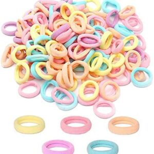 200Pcs Baby Hair Ties, Soft Cotton Toddler Hair Ties for Girls and Kids, 1 Inch Multicolor Seamless Hair Bands for Kids Girls Gifts