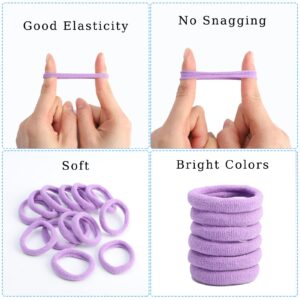 200Pcs Baby Hair Ties, Soft Cotton Toddler Hair Ties for Girls and Kids, 1 Inch Multicolor Seamless Hair Bands for Kids Girls Gifts