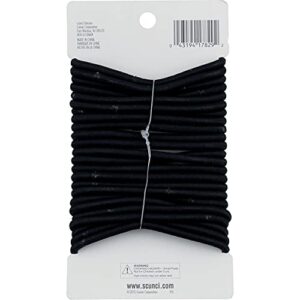 Scunci Effortless Beauty No-damage Black Elastics, Thick Hair 24 ea (Pack of 3)