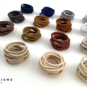 Heliums Small Hair Ties - Black - 1 Inch Hair Bands, 2mm Hair Elastics For Thin Hair and Kids - No Damage Ponytail Holders in Neutral Colors - 48 Count